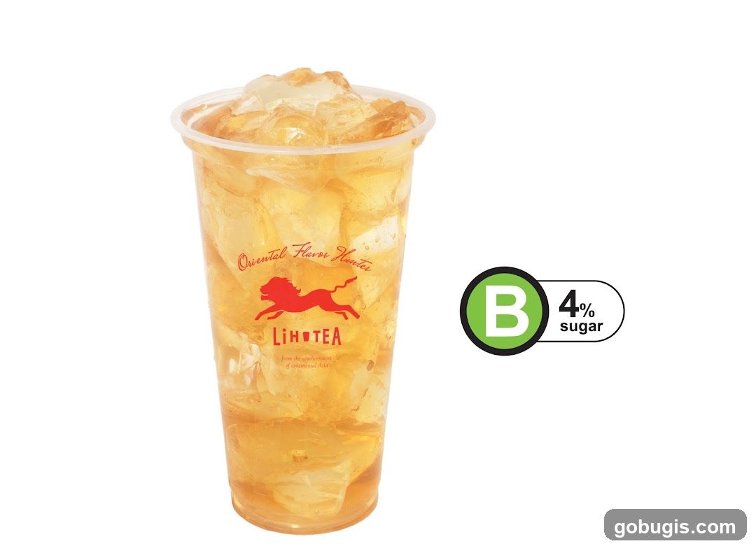 Iced Tea with Sugar Content Label