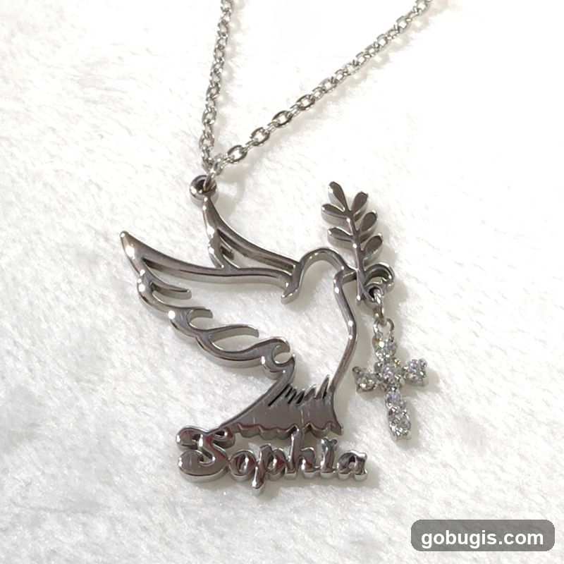 Dove and Cross Necklace