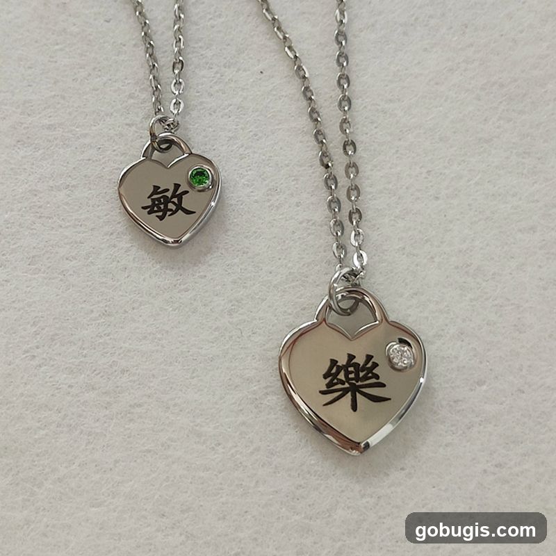 Heart-shaped Pendants with Chinese Characters
