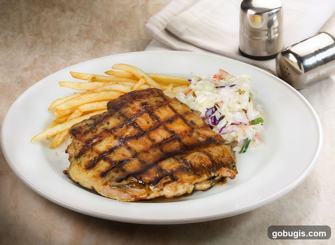 Grilled Chicken with Fries and Coleslaw