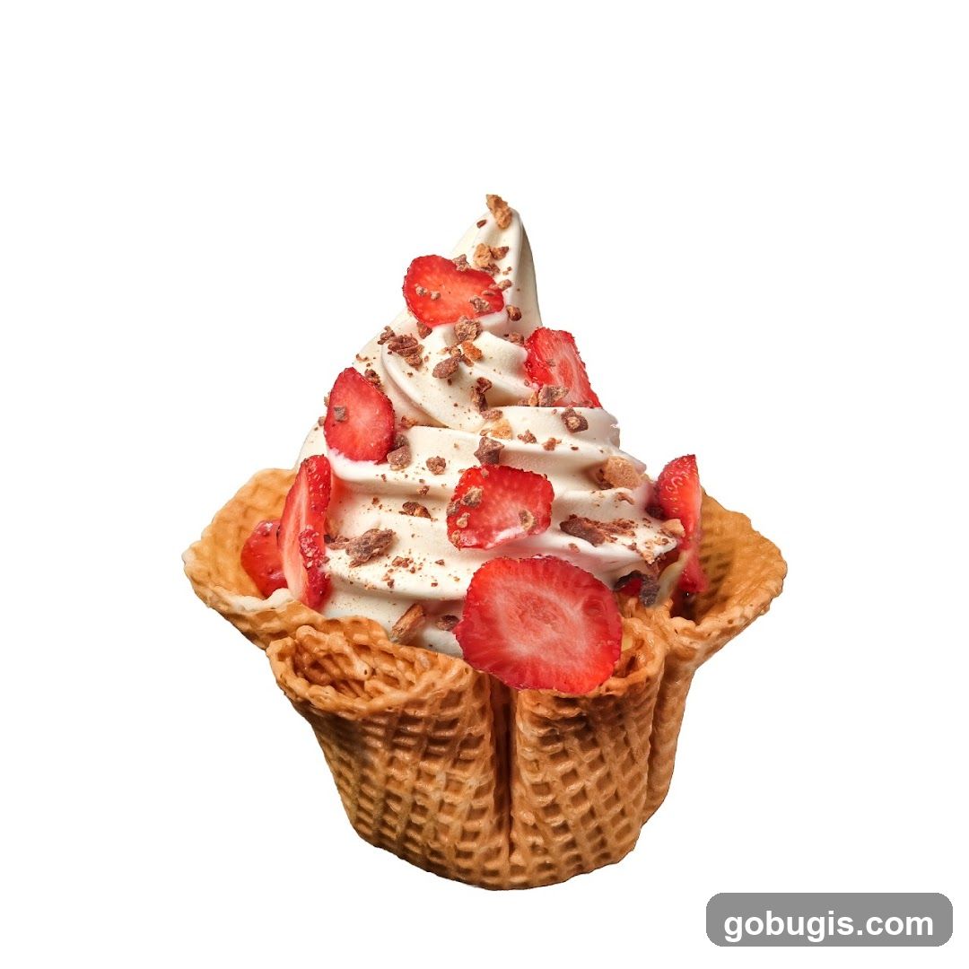 Soft Serve Ice Cream with Strawberries