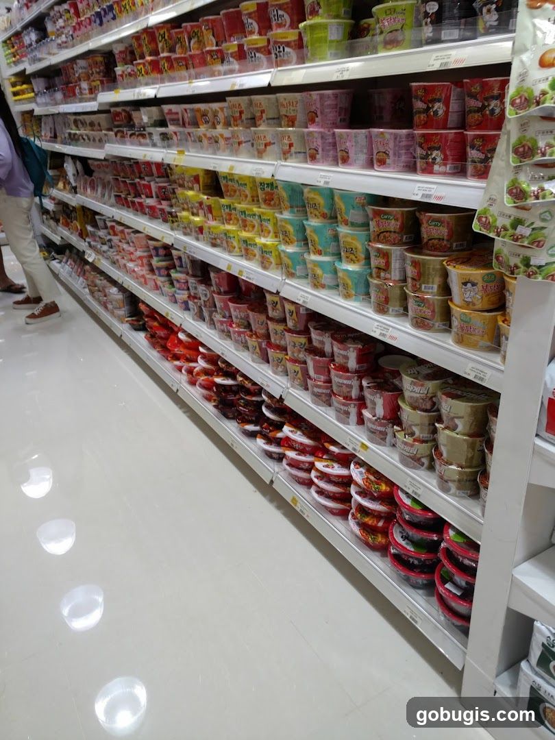 Shelves of Instant Noodles