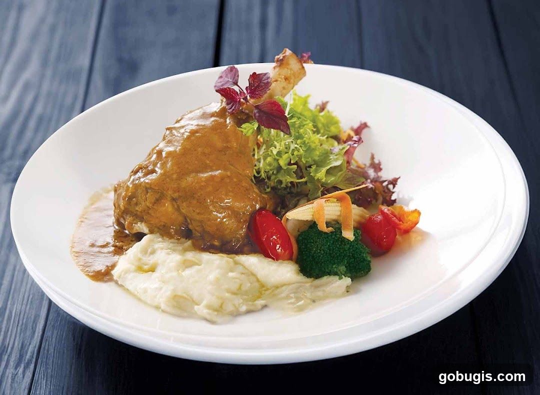 Lamb Shank with Mashed Potatoes and Vegetables