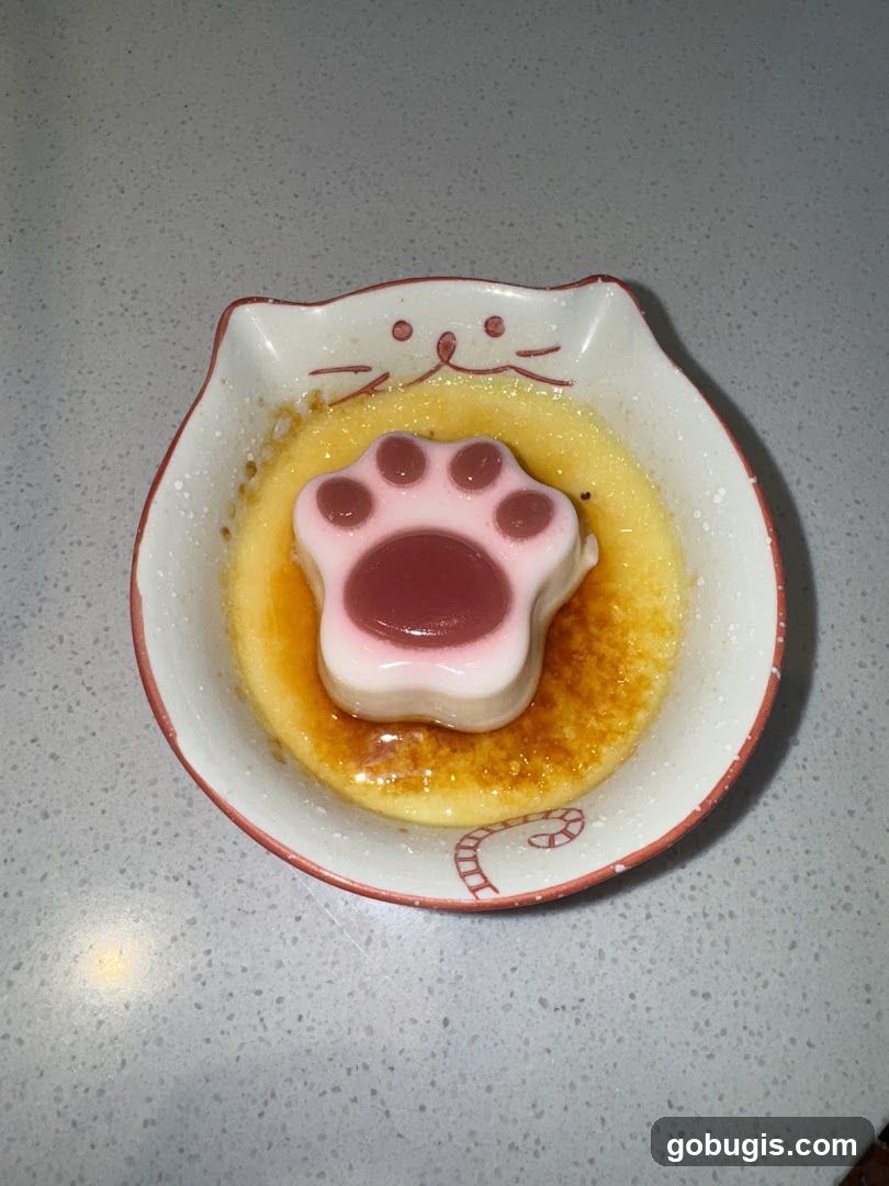 Dessert in a Cat-Shaped Bowl