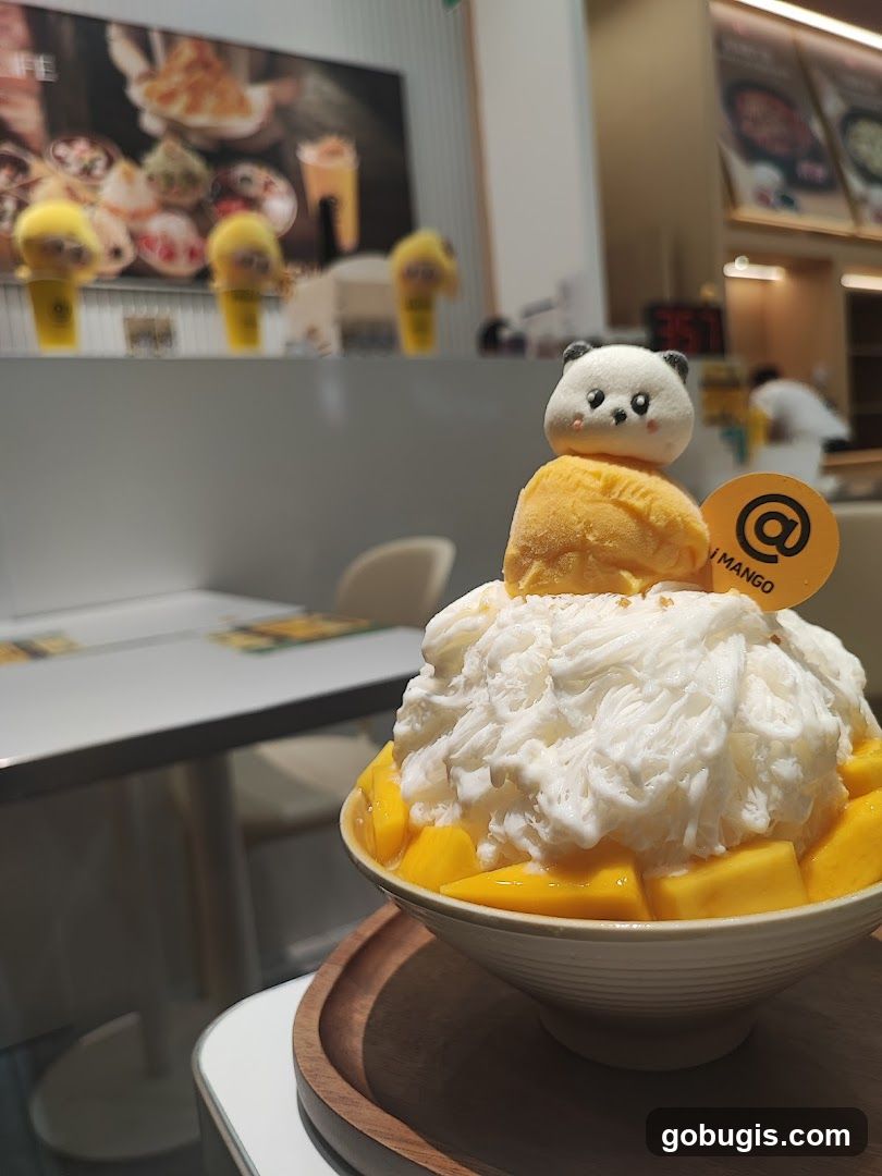 Dessert with Mango and Panda Topping