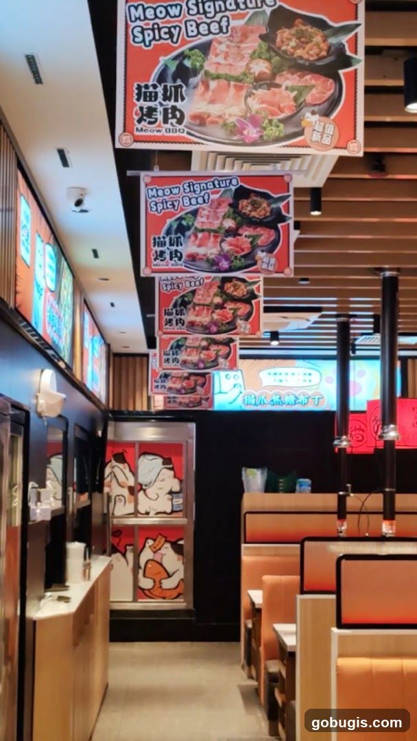 Restaurant Interior with Food Advertisements