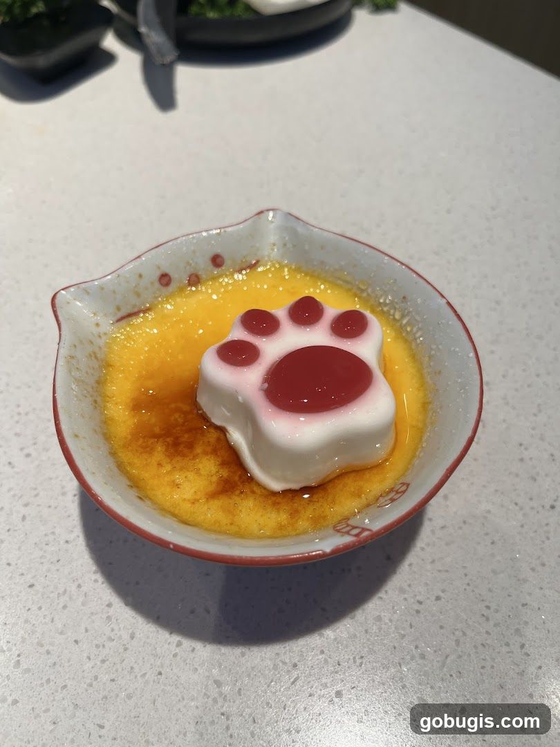 Dessert with Paw Print Topping