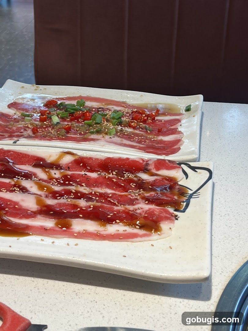 Thinly Sliced Raw Meat with Toppings