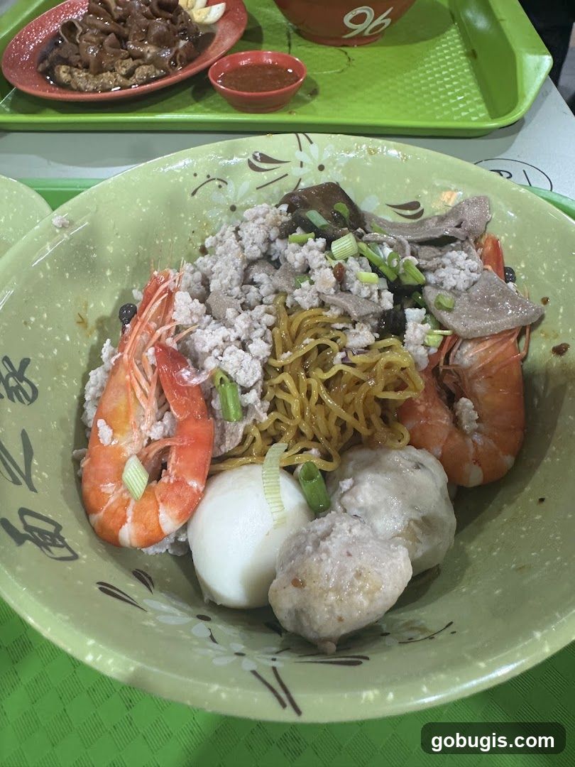 Noodles with Shrimp and Meatballs