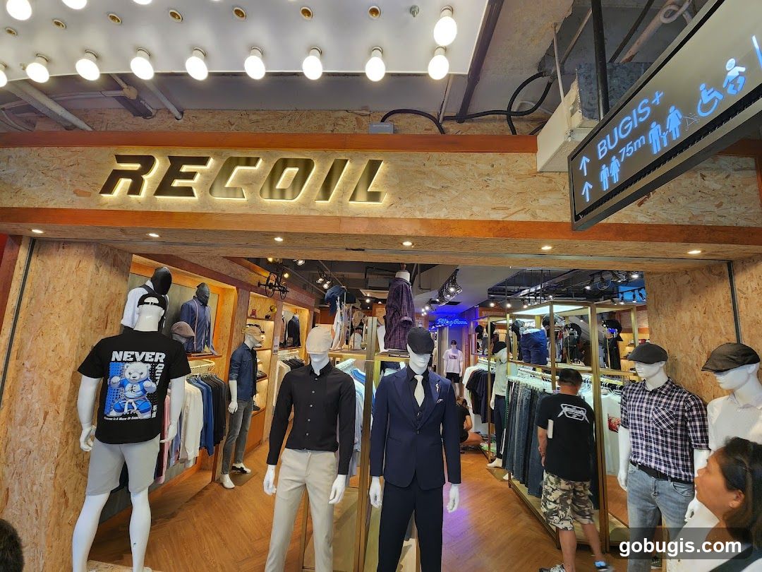 Clothing store interior with mannequins