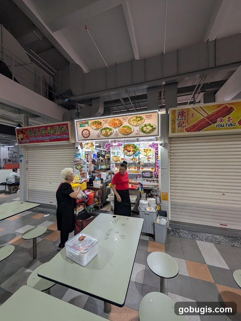 Food Stall with Menu and Staff