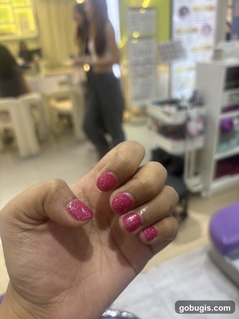 Sparkling Pink Nails