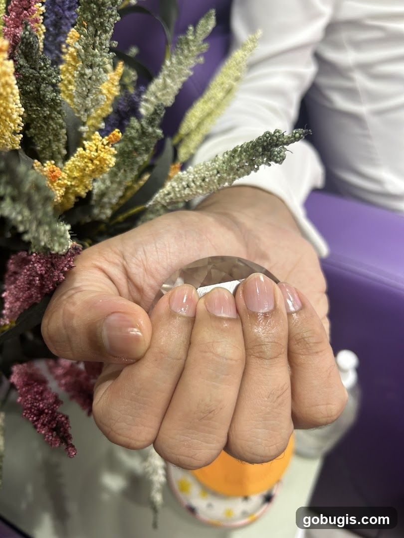 Close-up of a hand with a manicure