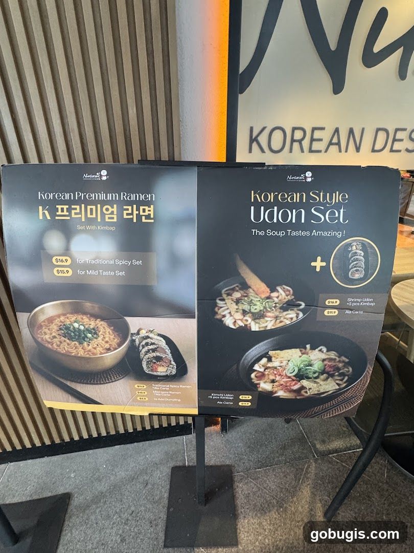 Korean Food Menu