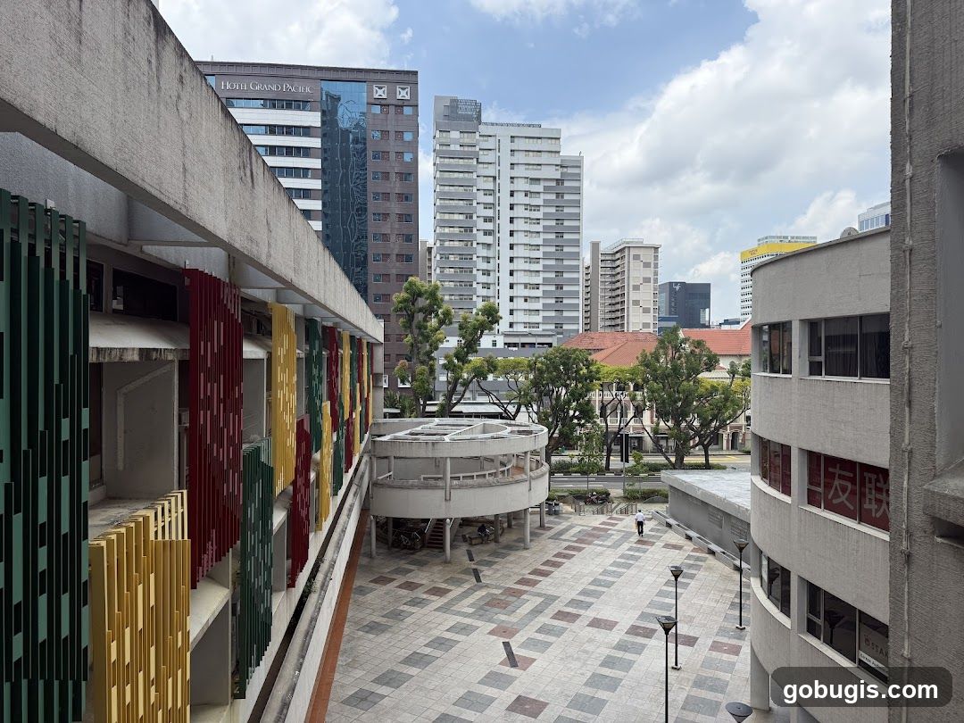 Urban Courtyard with Colorful Facade