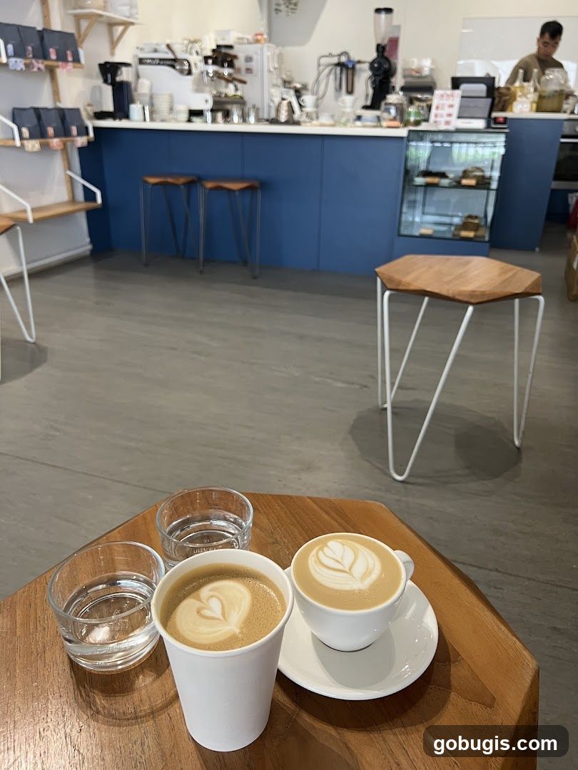 Coffee Shop Interior with Lattes