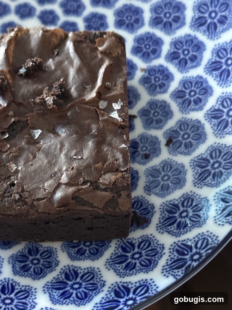 Brownie on a patterned plate