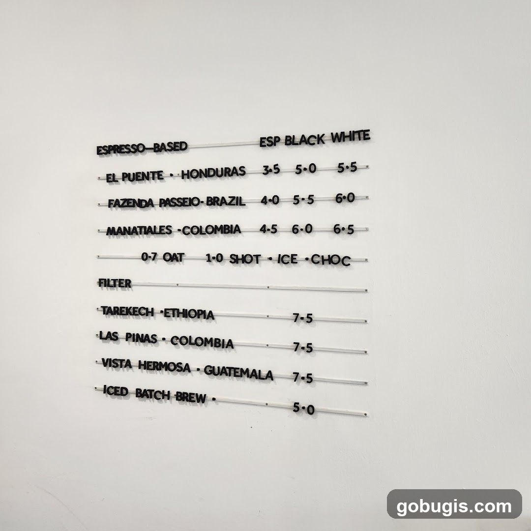 Coffee Menu