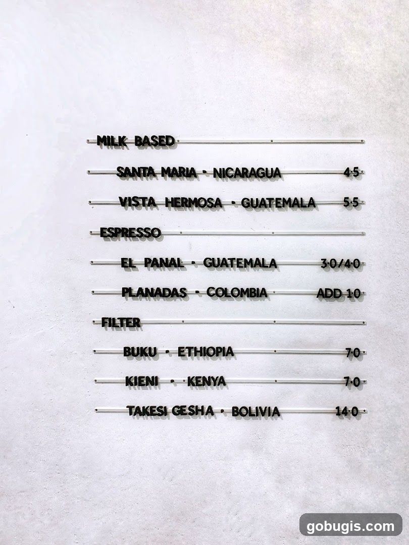 Coffee Menu