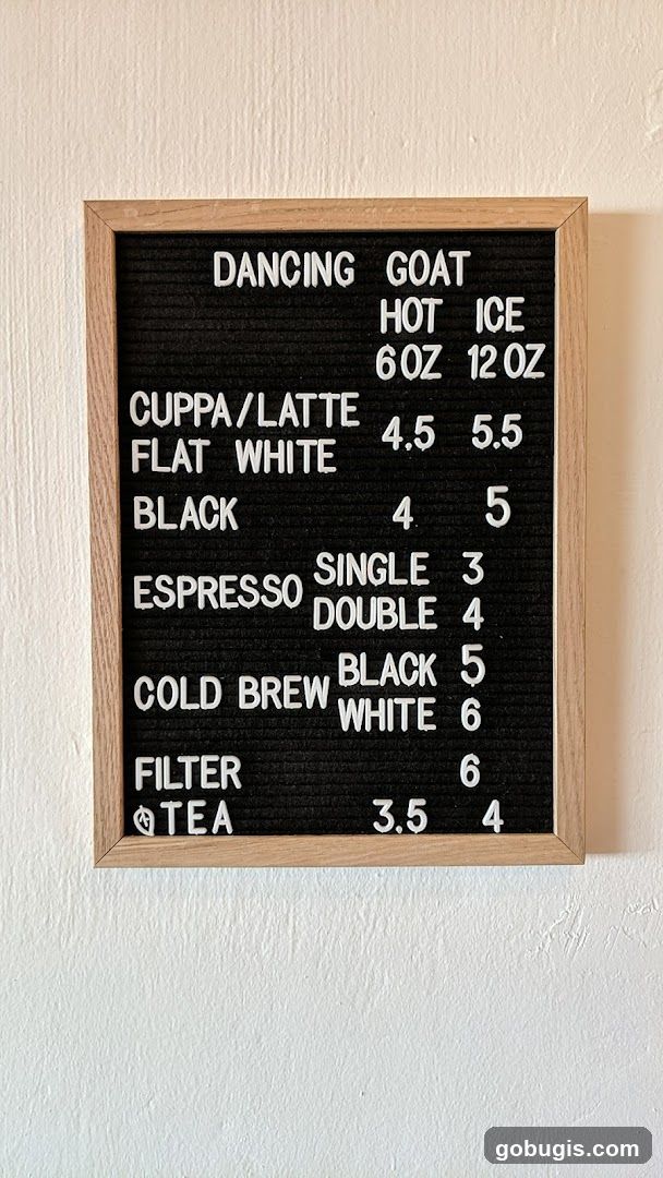Dancing Goat Menu