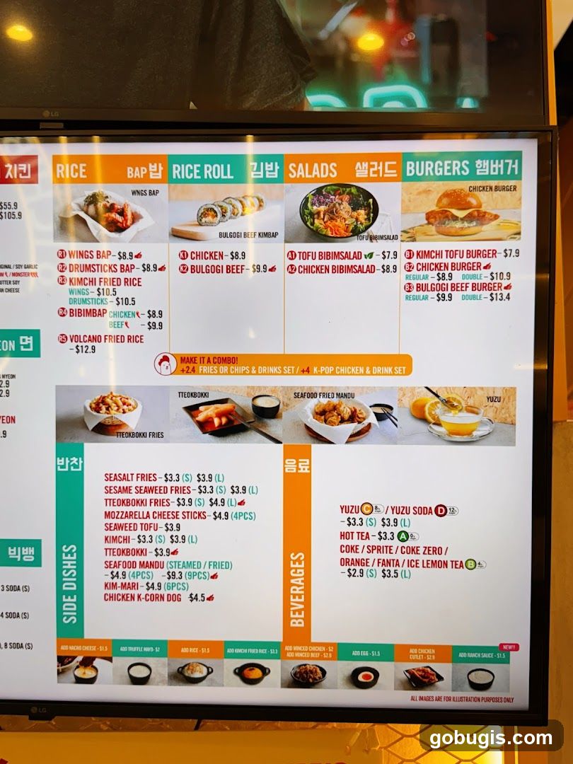 Korean Food Menu