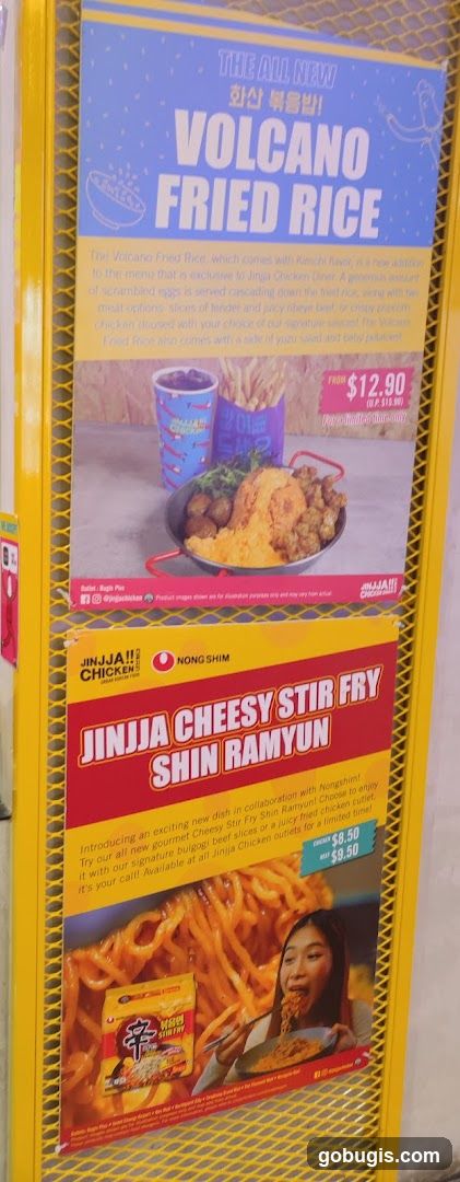 Jinjja Chicken Menu Display