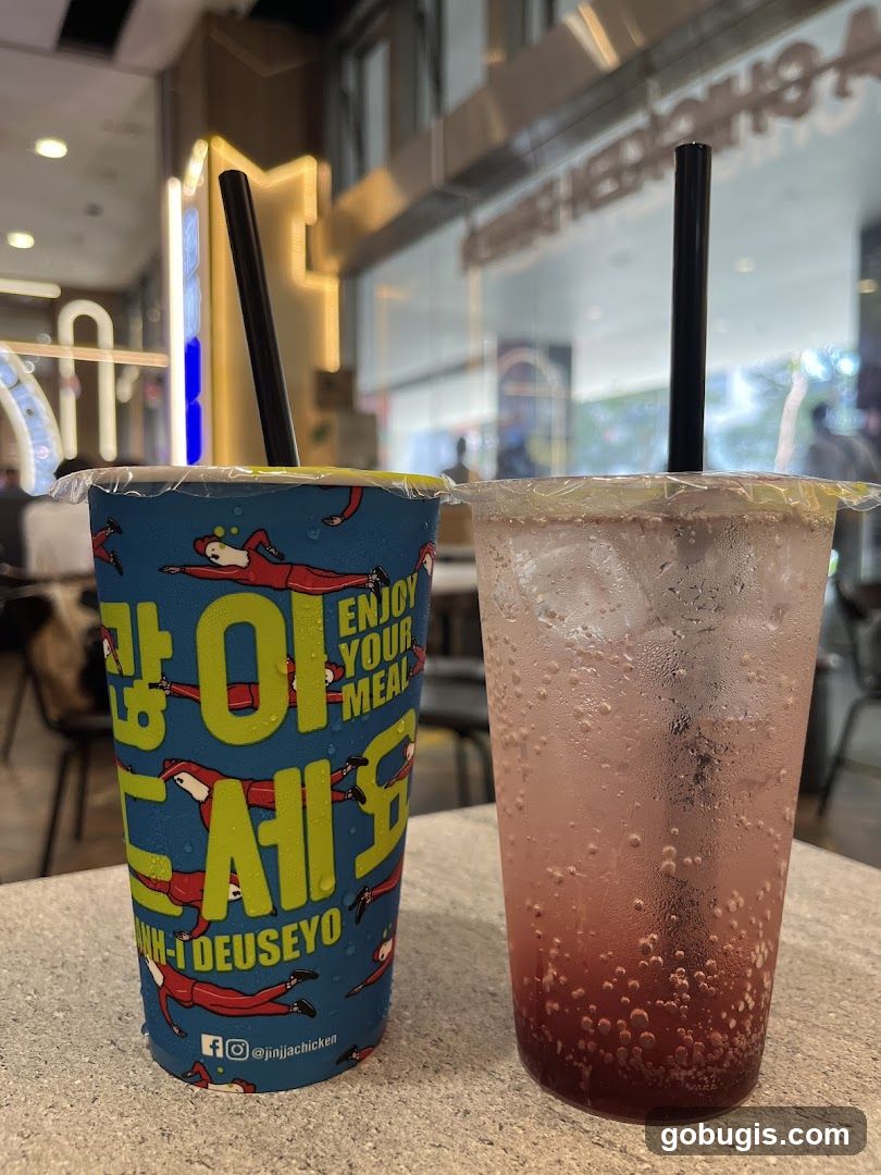Two drinks on a table