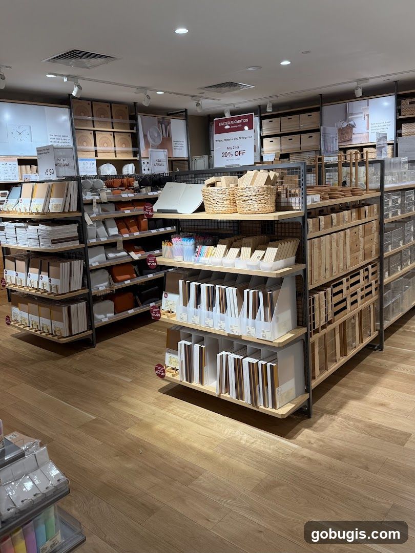 Store Interior with Stationery and Storage Items