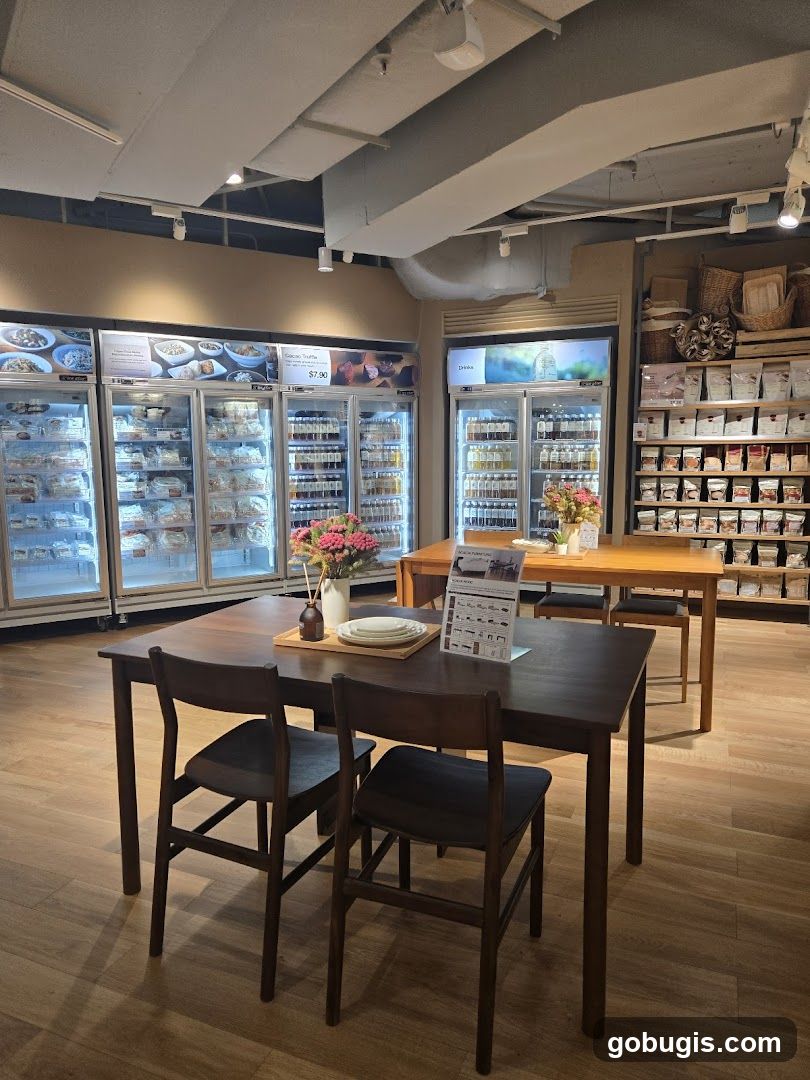 Store Interior with Refrigerated Displays and Shelving