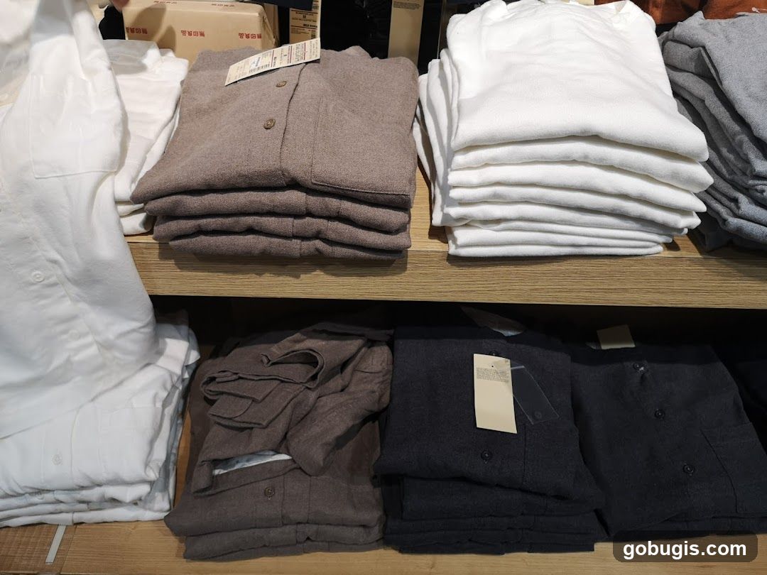 Folded Shirts on Shelves