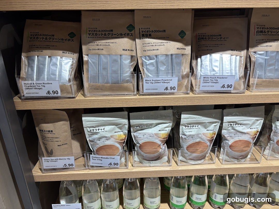 Tea and Drinks on Shelves
