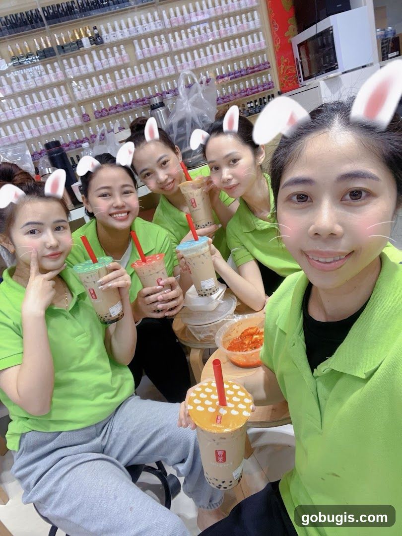 Group of women with bubble tea