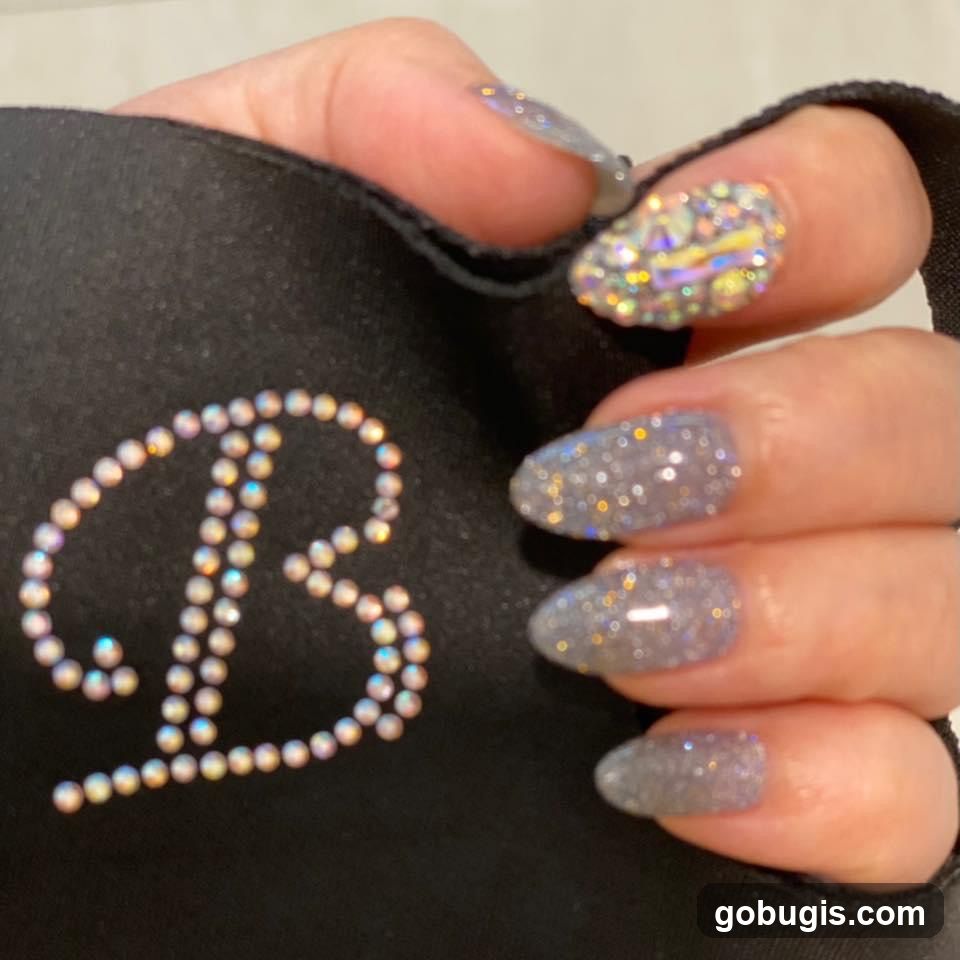 Sparkling Nails and Embellished Mask
