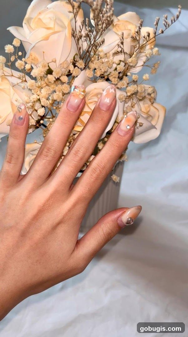 Nail Art with Floral Arrangement