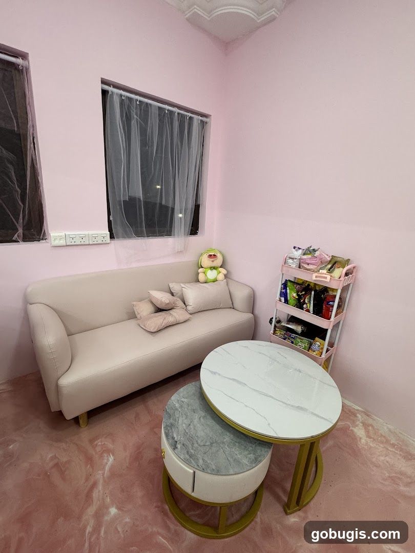 Cozy Seating Area with Snacks