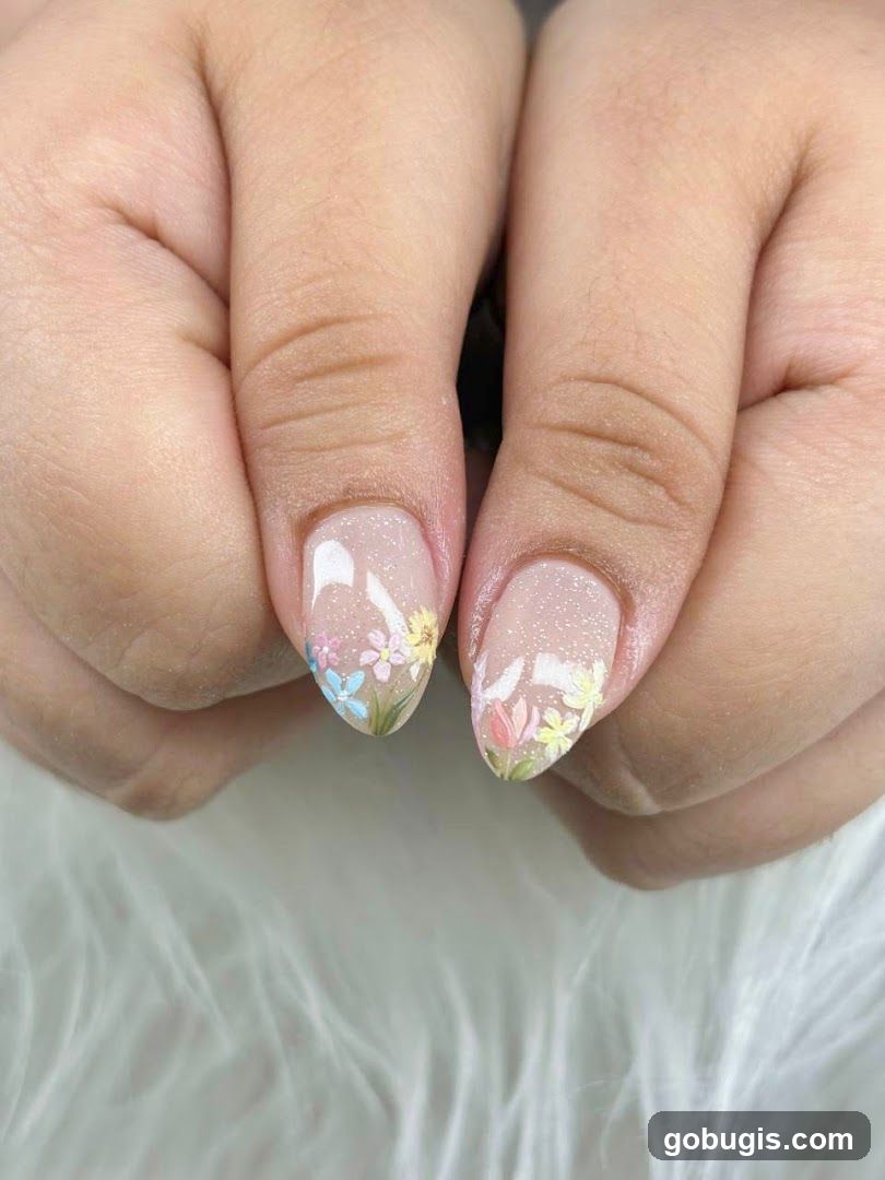 Nail Art with Floral Design