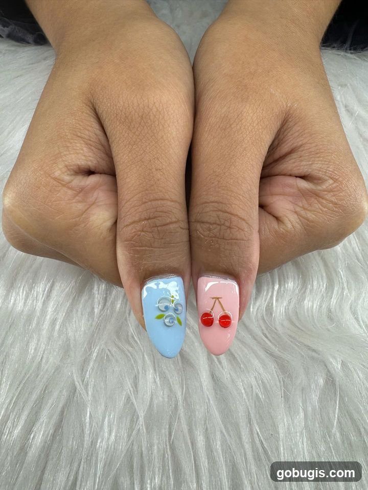 Nails with fruit designs