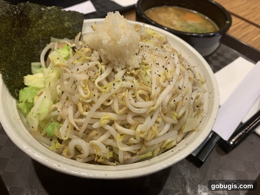 Noodle Dish with Bean Sprouts and Cabbage