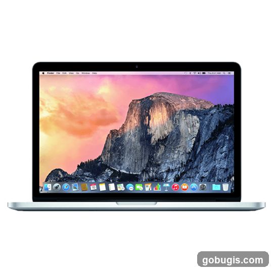 Laptop with Yosemite Wallpaper