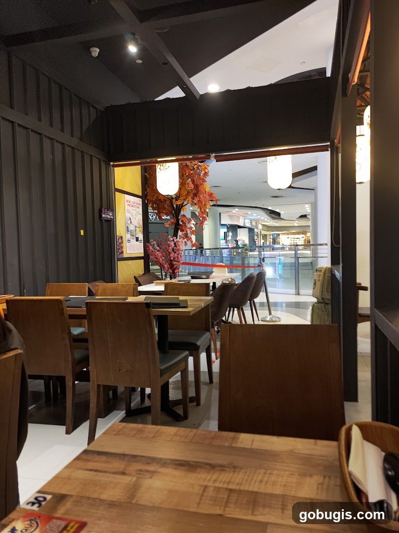 Restaurant Interior with Mall View