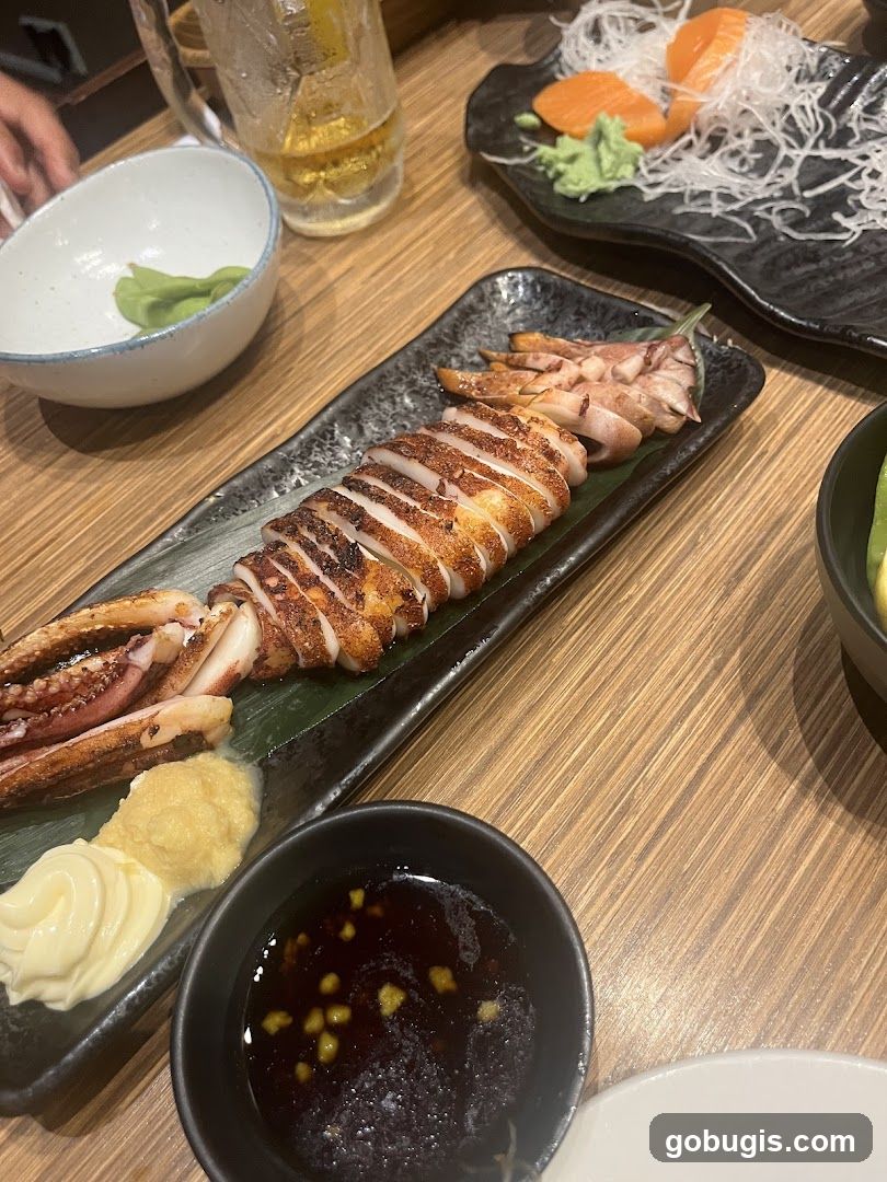 Grilled Squid and Sashimi