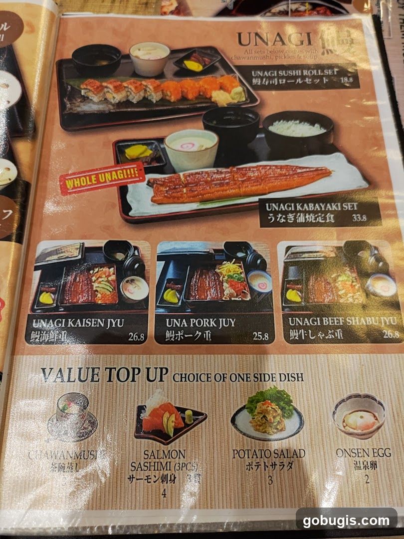 Unagi Menu