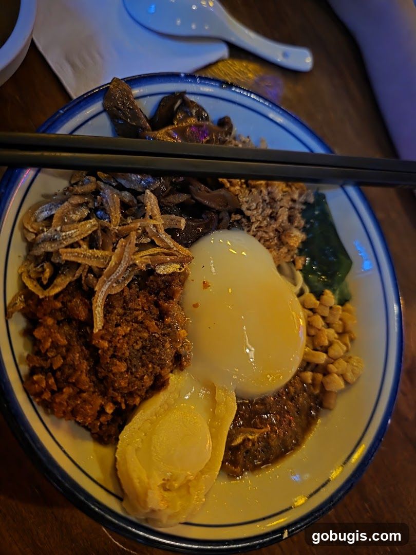Noodle Dish with Egg and Toppings
