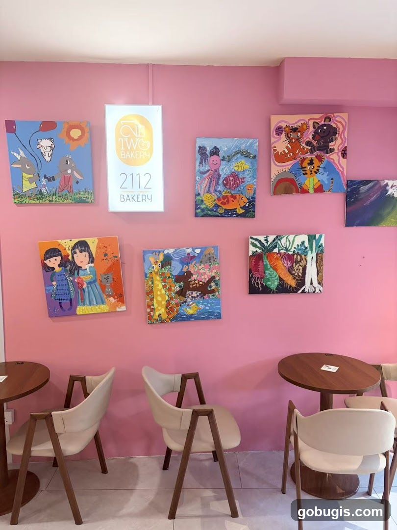 Bakery Interior with Artwork