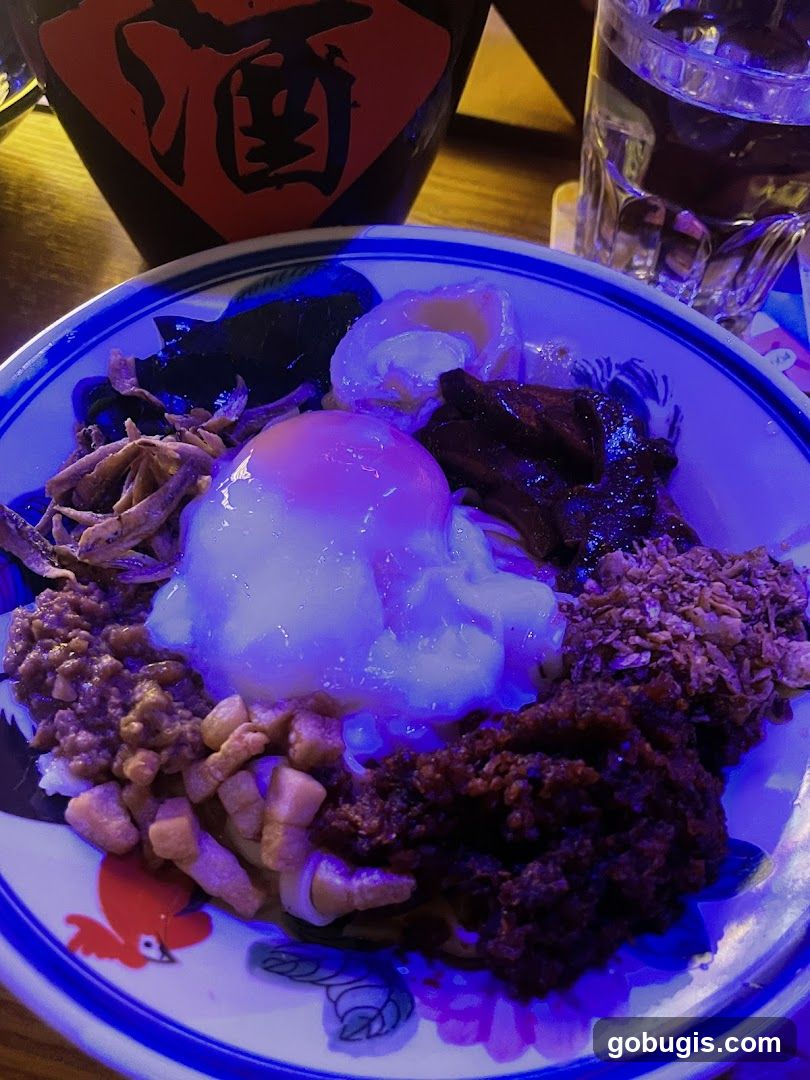 Noodle Dish with Egg and Toppings