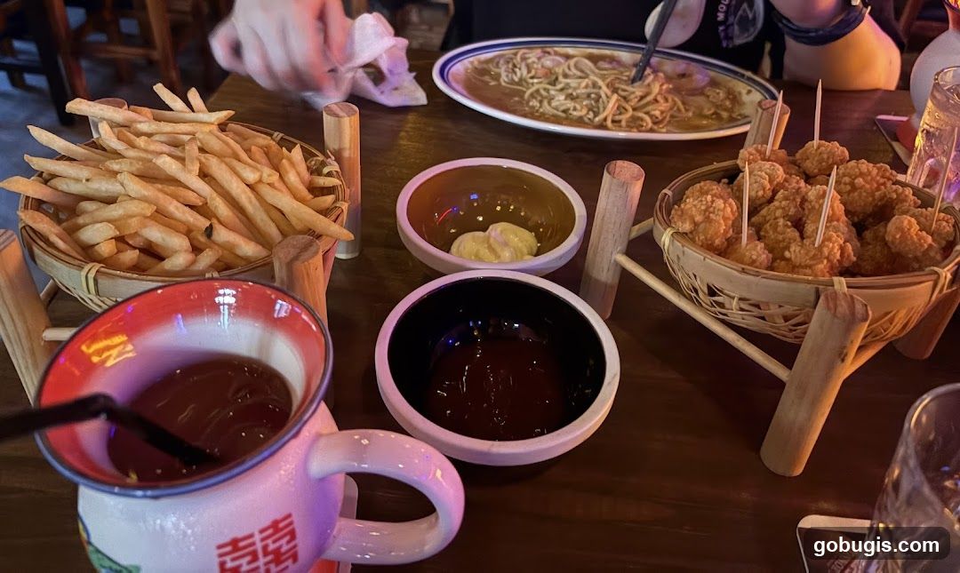 Table with Snacks and Noodles