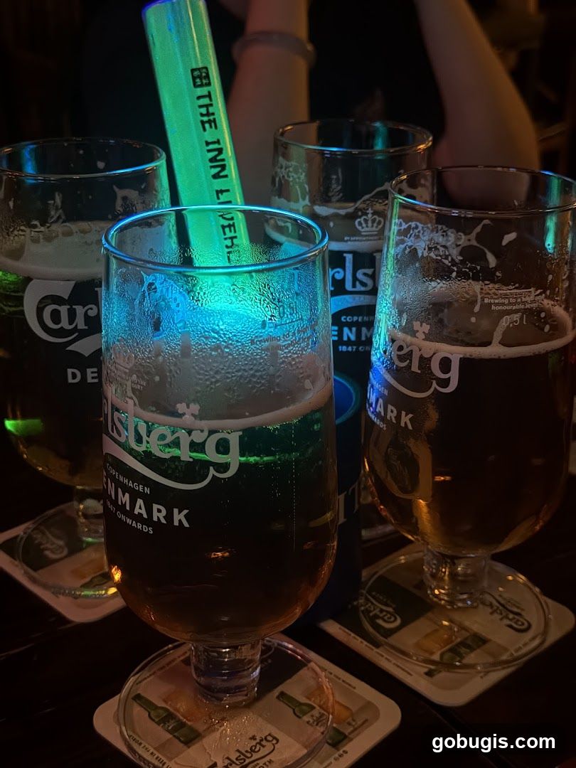 Beer Glasses and Glow Stick