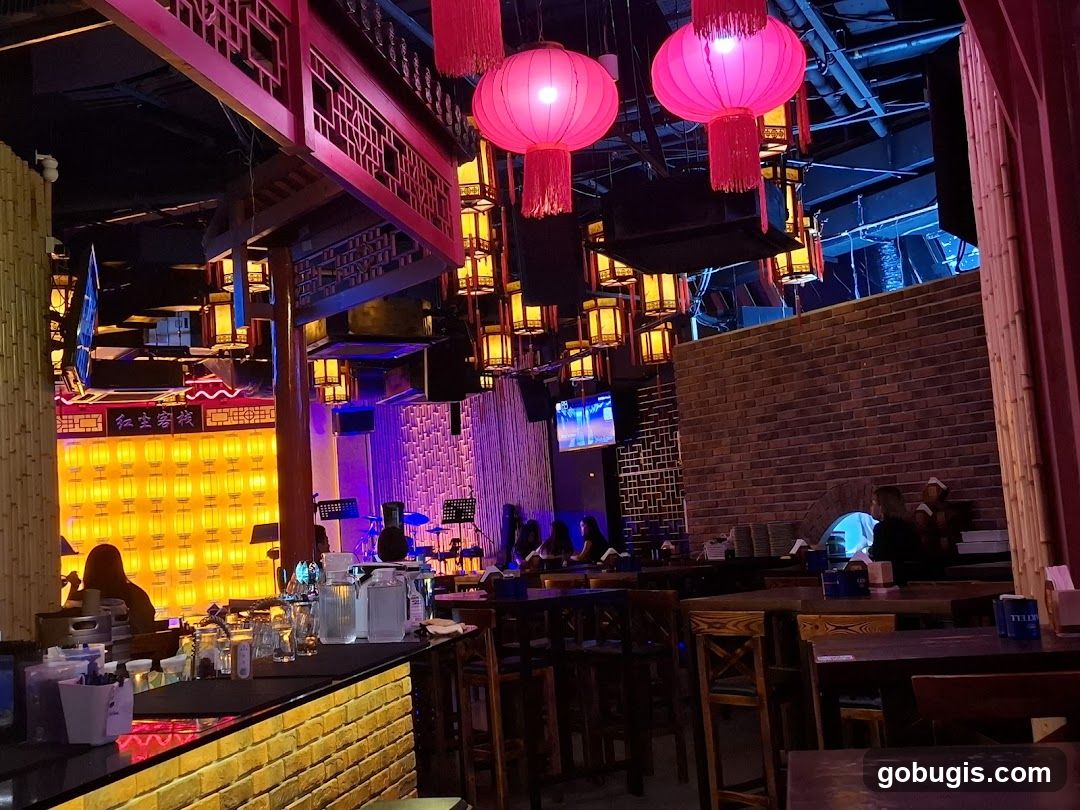 Bar Interior with Chinese Decor