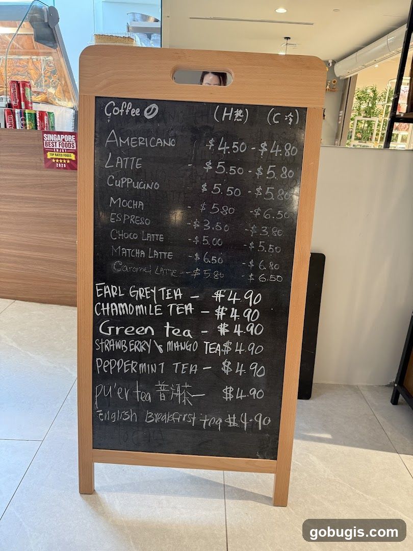 Coffee and Tea Menu