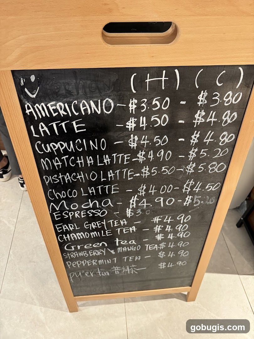 Coffee and Tea Menu